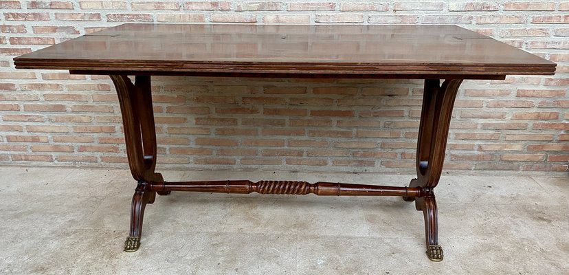 Mid-Century Modern Convertible Dining Table with Bronze Claw Legs, 1950s-NOU-1747297