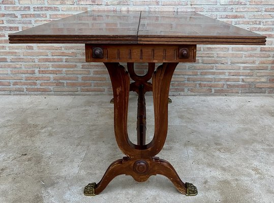 Mid-Century Modern Convertible Dining Table with Bronze Claw Legs, 1950s-NOU-1747297