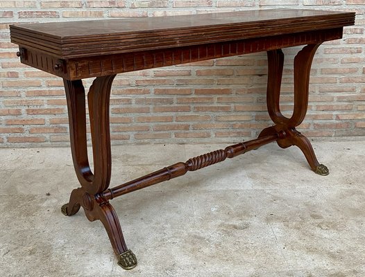 Mid-Century Modern Convertible Dining Table with Bronze Claw Legs, 1950s-NOU-1747297