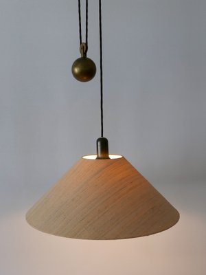 Mid-Century Modern Counterweight Brass Pendant Lamp, Germany, 1960s-WPT-2016366