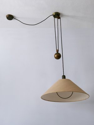 Mid-Century Modern Counterweight Brass Pendant Lamp, Germany, 1960s-WPT-2016366