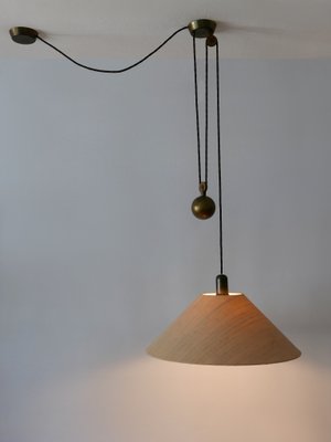 Mid-Century Modern Counterweight Brass Pendant Lamp, Germany, 1960s-WPT-2016366