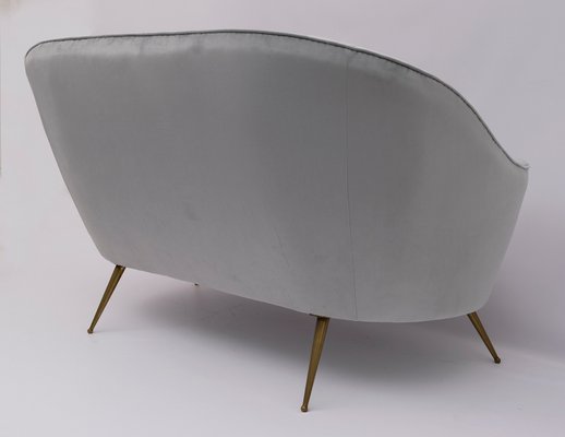 Mid-Century Modern Curved Velvet Sofa by Federico Munari, Italy, 1950s-FER-936257