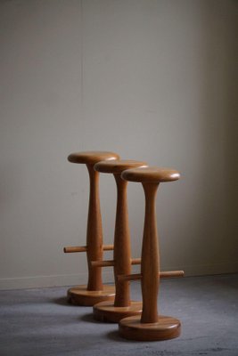 Mid-Century Modern Danish Bar Stools in Oak from Rainer Daumiller, 1960s, Set of 3-MXF-2041649