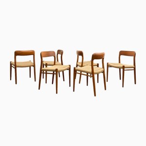 Mid-Century Modern Danish Dining Chairs in Teak by Niels O. Møller, 1950s, Set of 6-DOY-2016587