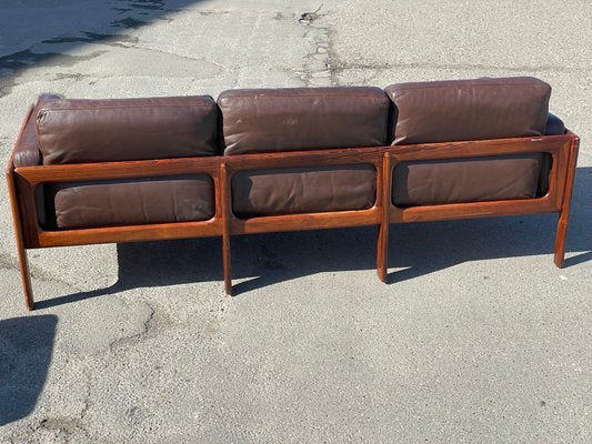 Mid-Century Modern Danish Living Room Set in Rosewood and Leather by Arne Wahl Iversen, 1970s, Set of 3-MXB-1256984