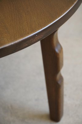 Mid-Century Modern Danish Round Sofa Table in Stained Oak by Henning Kjærnulf, 1960s-MXF-1761447