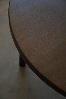 Mid-Century Modern Danish Round Sofa Table in Stained Oak by Henning Kjærnulf, 1960s-MXF-1761447