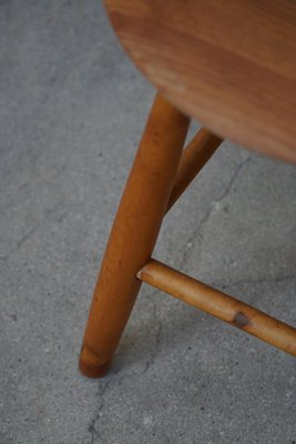 Mid-Century Modern Danish Round Stool in Beech, 1970s-MXF-1703077