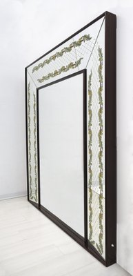 Mid-Century Modern Decorated Mirror by Luigi Brusotti, Italy, 1940s-FER-1276596