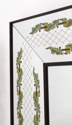 Mid-Century Modern Decorated Mirror by Luigi Brusotti, Italy, 1940s-FER-1276596