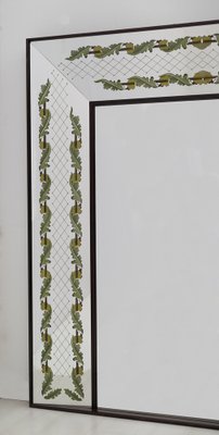 Mid-Century Modern Decorated Mirror by Luigi Brusotti, Italy, 1940s-FER-1276596