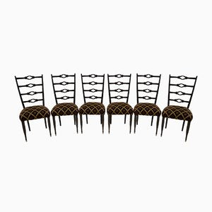 Mid-Century Modern Dining Chairs in Walnut by Guglielmo Ulrich, Italy, 1950s, Set of 6-FER-1001341