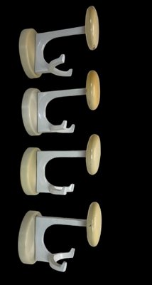 Mid-Century Modern Double Wall Hooks attributed to Schönbuch, Germany, 1960s, Set of 4-WZZ-1796250