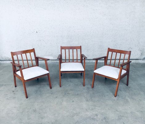 Mid-Century Modern Dutch Armchair Set, Netherlands, 1950s, Set of 3-RQV-1327514