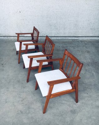 Mid-Century Modern Dutch Armchair Set, Netherlands, 1950s, Set of 3-RQV-1327514