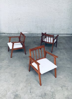 Mid-Century Modern Dutch Armchair Set, Netherlands, 1950s, Set of 3-RQV-1327514