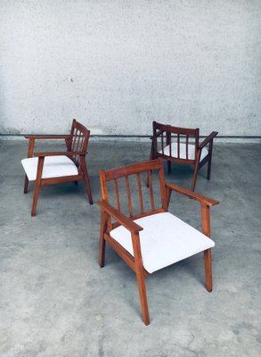 Mid-Century Modern Dutch Armchair Set, Netherlands, 1950s, Set of 3-RQV-1327514