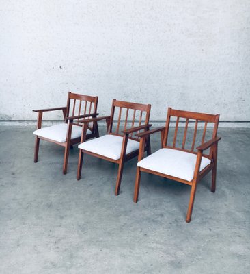 Mid-Century Modern Dutch Armchair Set, Netherlands, 1950s, Set of 3-RQV-1327514