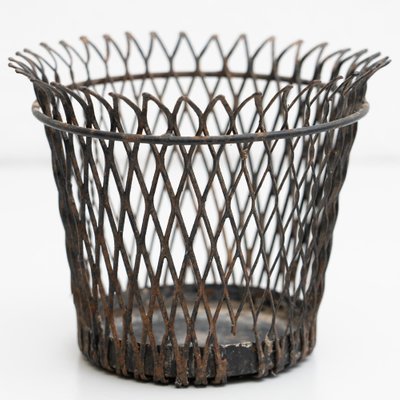 Mid-Century Modern Enameled Metal Basket by Mathieu Matégot, 1950s-WM-1177899