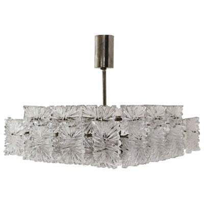 Mid-Century Modern Etched Glass Chandelier by Kinkeldey-SPD-974627