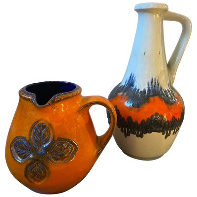 Mid-Century Modern Fat Lava Ceramic Jugs from Scheurich, Germany, 1970s, Set of 2-NMK-1405218