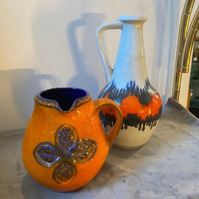 Mid-Century Modern Fat Lava Ceramic Jugs from Scheurich, Germany, 1970s, Set of 2-NMK-1405218