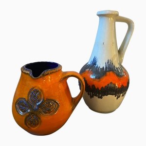 Mid-Century Modern Fat Lava Ceramic Jugs from Scheurich, Germany, 1970s, Set of 2-NMK-1405218