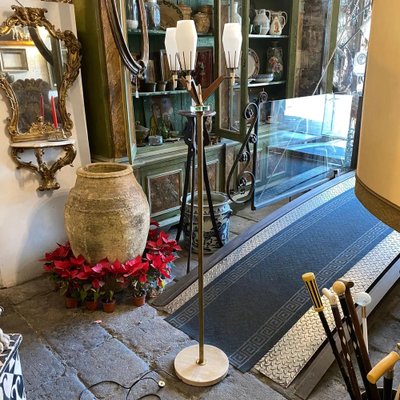 Mid-Century Modern Floor Lamp in Brass and Glass from Arredoluce, 1960s-NMK-1223801