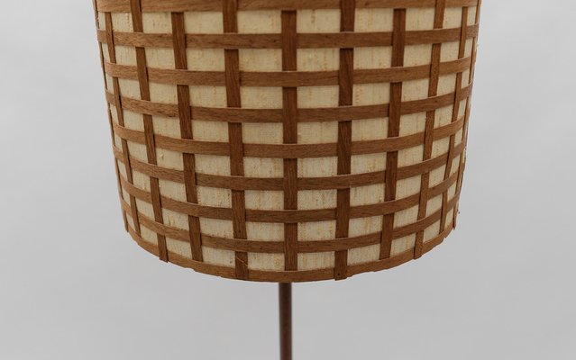 Mid-Century Modern Floor Lamp in Brass and Teak from Temde, Switzerland, 1960s-KQB-1762844