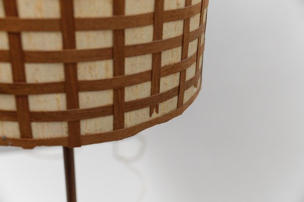 Mid-Century Modern Floor Lamp in Brass and Teak from Temde, Switzerland, 1960s-KQB-1762844