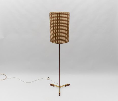 Mid-Century Modern Floor Lamp in Brass and Teak from Temde, Switzerland, 1960s-KQB-1762844