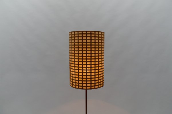 Mid-Century Modern Floor Lamp in Brass and Teak from Temde, Switzerland, 1960s-KQB-1762844