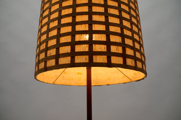 Mid-Century Modern Floor Lamp in Brass and Teak from Temde, Switzerland, 1960s-KQB-1762844