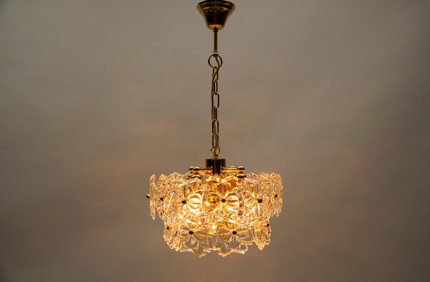 Mid-Century Modern Floral Crystal Glass Chandelier by Sölken, Germany, 1960s-KQB-1733814