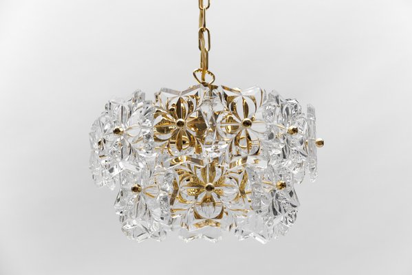 Mid-Century Modern Floral Crystal Glass Chandelier by Sölken, Germany, 1960s-KQB-1733814