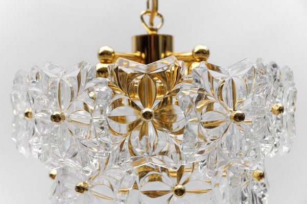 Mid-Century Modern Floral Crystal Glass Chandelier by Sölken, Germany, 1960s-KQB-1733814