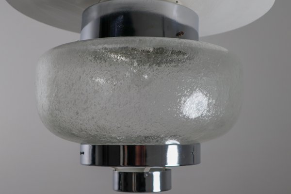 Mid-Century Modern Flush Mount with Bubble Glass Shade, 1970s-TRW-1797066