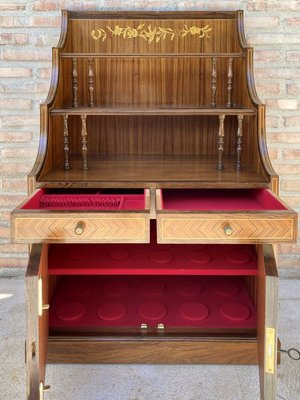 Mid-Century Modern French Walnut Marquetry Shelf, 1950s-NOU-803885