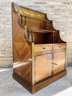 Mid-Century Modern French Walnut Marquetry Shelf, 1950s-NOU-803885