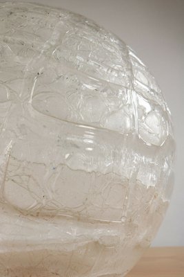 Mid-Century Modern Frosted Ice Glass Ball Pendant Lamp by Doria for Doria Leuchten, 1960s-FUP-1014213