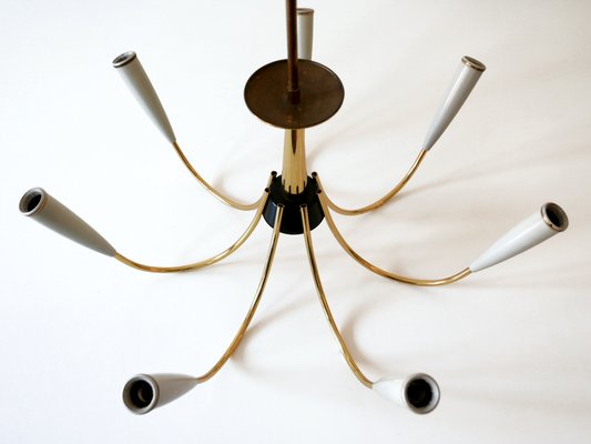 Mid-Century Modern German Seven-Flamed Sputnik Pendant Lamp or Chandelier, 1950s-WPT-1086857