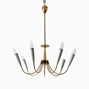 Mid-Century Modern German Seven-Flamed Sputnik Pendant Lamp or Chandelier, 1950s-WPT-1086857