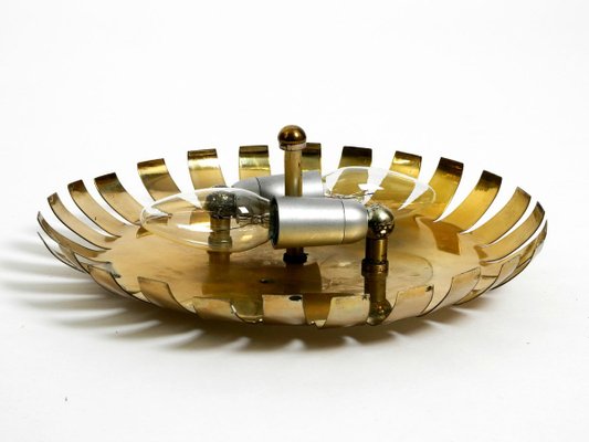 Mid-Century Modern Glass & Brass Ceiling Lamp, 1960s-RR-891356