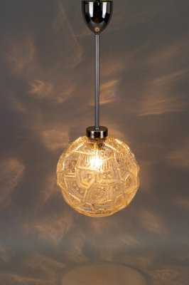 Mid-Century Modern Glass & Chrome Pendant Light-KEG-974021