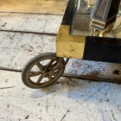 Mid-Century Modern Italian Acrylic Glass and Brass Bar Cart, 1960s-NMK-1821216