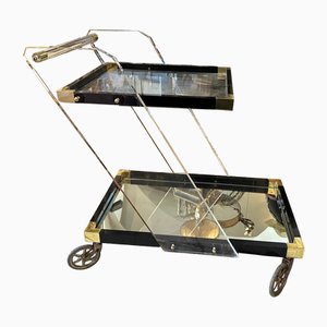 Mid-Century Modern Italian Acrylic Glass and Brass Bar Cart, 1960s-NMK-1821216