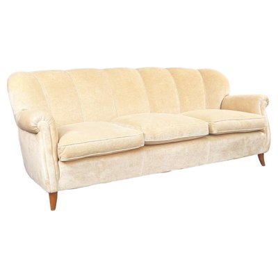 Mid-Century Modern Italian Beige Wooden Sofa, 1960s-GDD-1324653