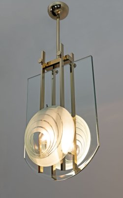 Mid-Century Modern Italian Brass and Crystal Pendant from Galotti & Radice, 1970-FER-1795885