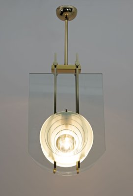 Mid-Century Modern Italian Brass and Crystal Pendant from Galotti & Radice, 1970-FER-1795885